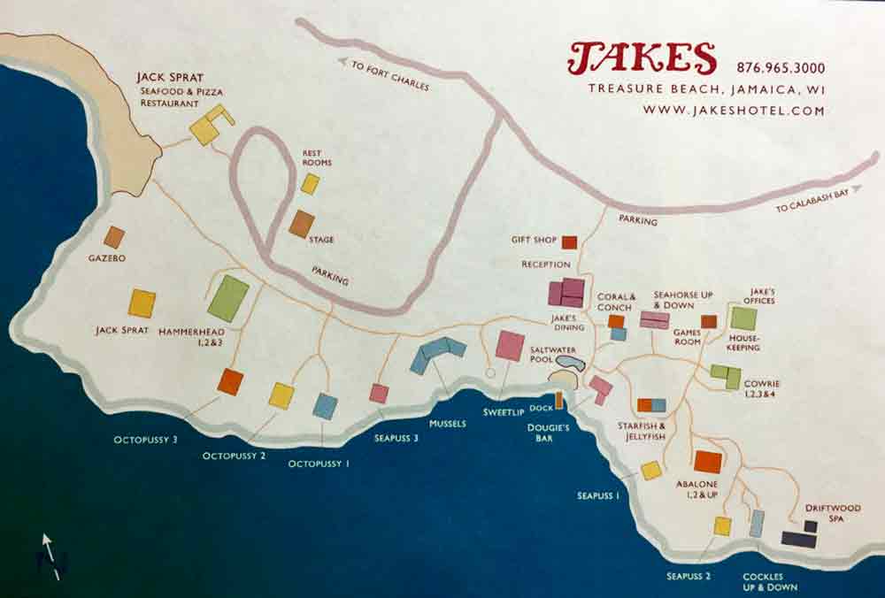 Lageplan der einzelnen Haeuser in Jakes Hotel Jamaika