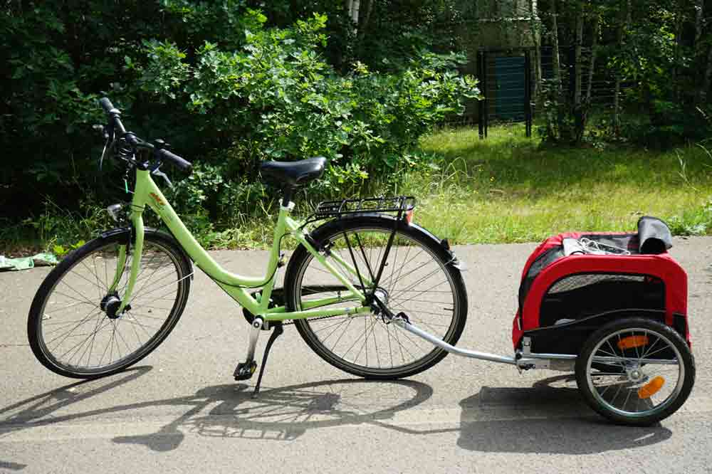Fahrrad mit hundeanhänger Fahrradtour Lausitzer seenland