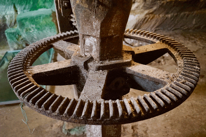 Zahnrad Ölmühle in Caprarica di Lecce Apulien