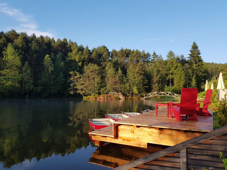 Bootssteg Weihrerhof Seehotel in Südtirol